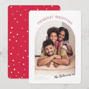2026 FAMILY PHOTO merriest christmas arch red Announcement