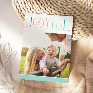 2026 FAMILY PHOTO modern elegant JOYFUL colourful Holiday Card