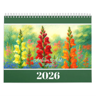 2026 Floral  – Colourful Botanical Illustrations Calendar