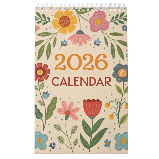 2026 Folk Art Floral Wildflower Cottageco calendar (Cover)