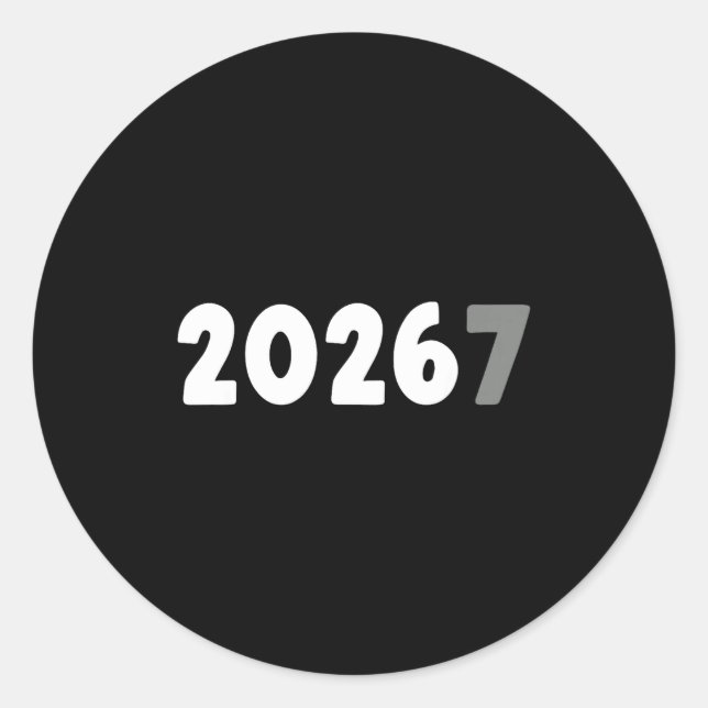 2026 Funny 67 Meme New Year  Classic Round Sticker (Front)