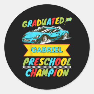 2026 Gabriel Personalised Last Day Of Preschool Gr Classic Round Sticker