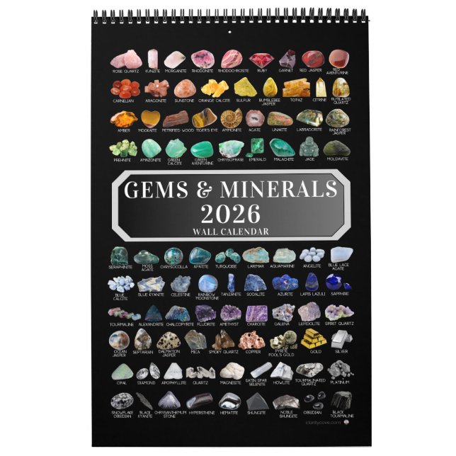 2026 Gem & Mineral Crystals Gemstones Geologist Calendar (Cover)