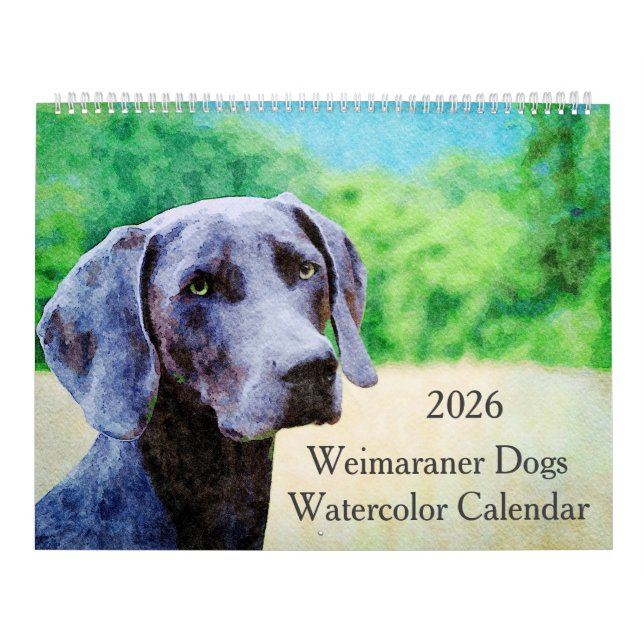 2026 Ghostly Weimaraner Dog Owner Lover Gift Calendar (Cover)