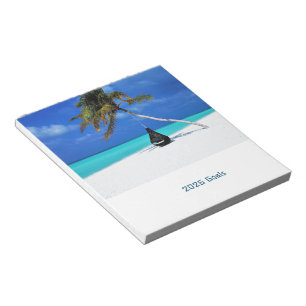 2026 Goals Beach and Palm Tree Magnetic Dry Erase Notepad