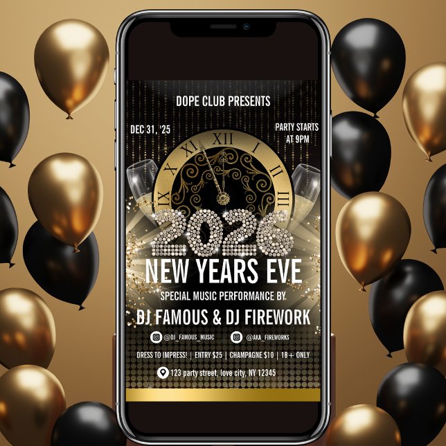 2026 Gold New Years Eve Party Invitation (Creator Uploaded)
