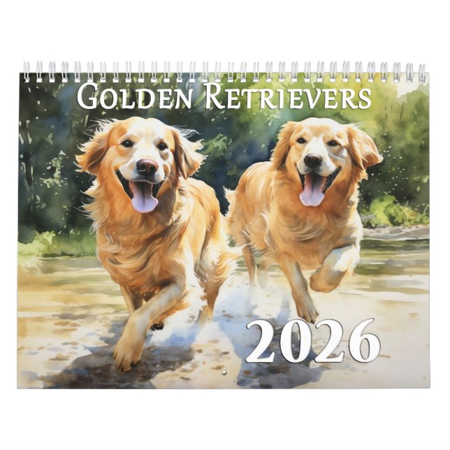 2026 Golden Retrievers Calendar (Cover)