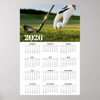 2026 Golf Calendar with Tee-Off Photography