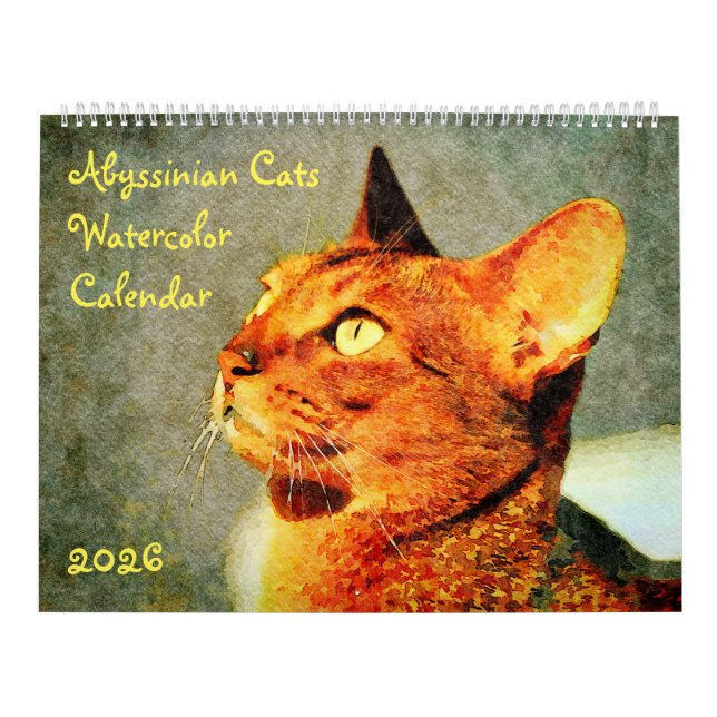 2026 Gorgeous Abyssinian Cat Lovers Gift Calendar (Cover)
