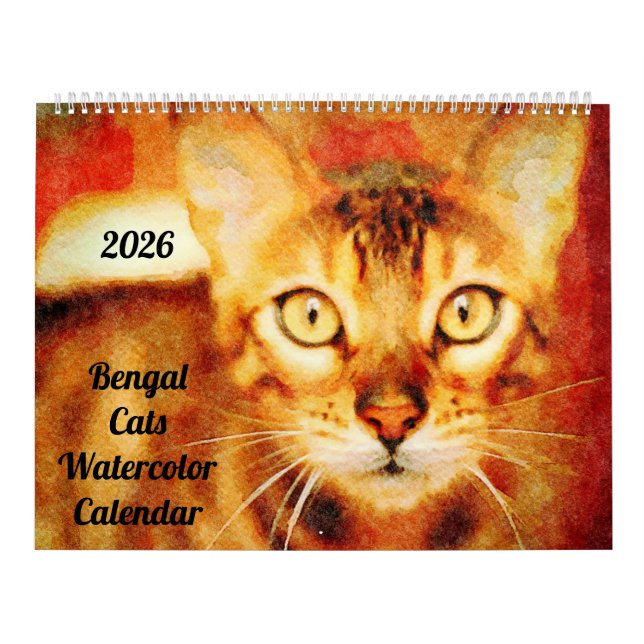 2026 Gorgeous Bengal Cat Owner Lover Gift Calendar (Cover)