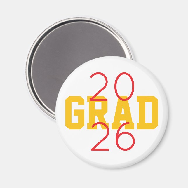 2026 GRAD Custom School Colours Fun Magnet (Front/Back)