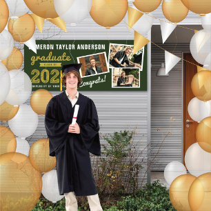 2026 Graduate Bold Sketch 3 Photo Graduation Party Banner