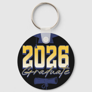 2026 Graduate Graduation Cap Diploma Key Ring