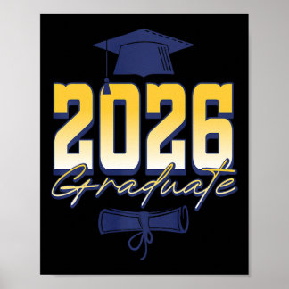 2026 Graduate Graduation Cap Diploma Premium Tri-b Poster