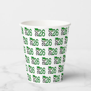 2026 Graduation Blue and Black Paper Cups