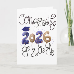 2026 Graduation Card in Black and gold