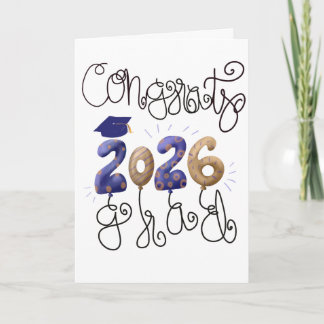 2026 Graduation Card in Black and gold