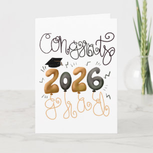 2026 Graduation Card in Blue and gold