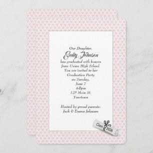 2026 Graduation Diploma on Pink Hearts   Invitation