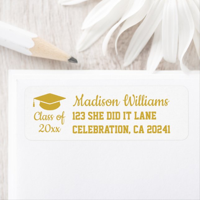 2026 Graduation Personalised Grad Return Address Label (Insitu)