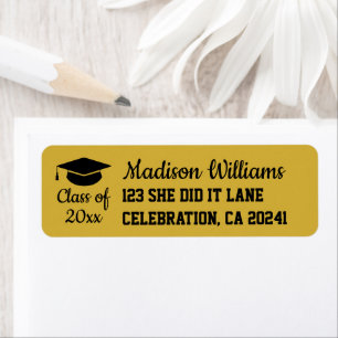 2026 Graduation Personalised Grad Return Address Label
