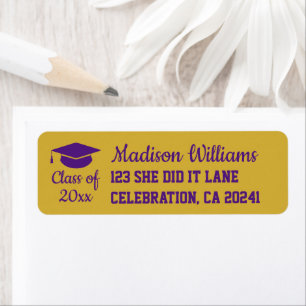 2026 Graduation Personalised Grad Return Address Label