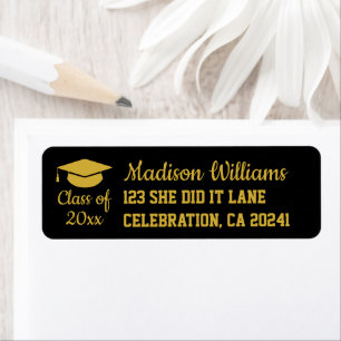 2026 Graduation Personalised Grad Return Address Label
