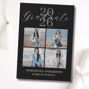 2026 Graduation Photo Modern Script  Announcement