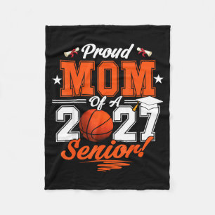2026 graduation proud mum of a basketball senior fleece blanket