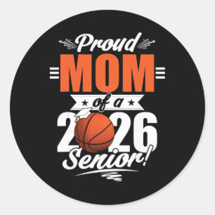 2026 Graduation Proud Mum Of A Sketll Senior _2 Classic Round Sticker