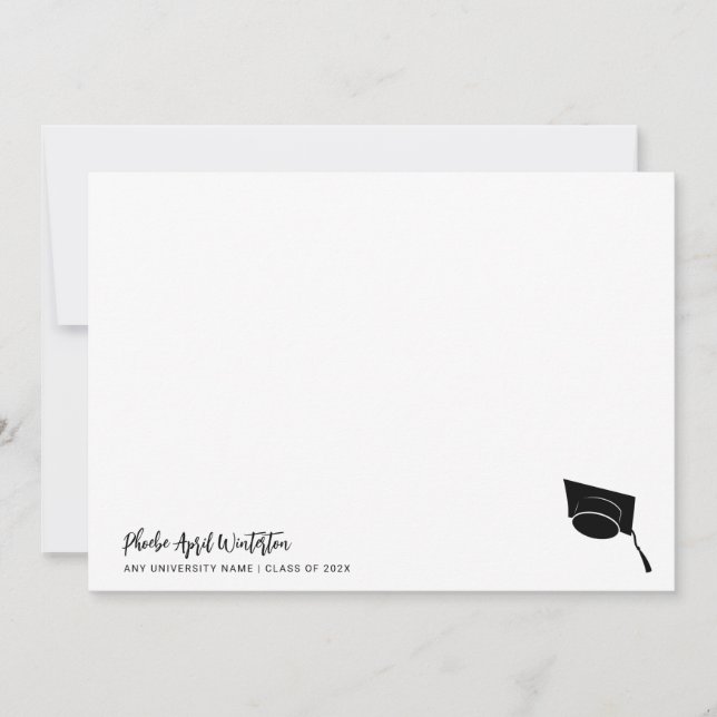 2026 Graduation Simple Typography Grad Cap Card (Front)