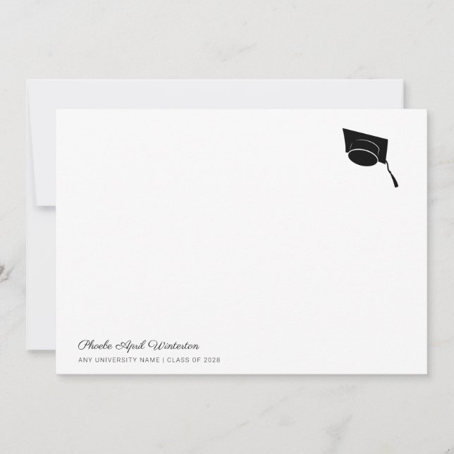 2026 Graduation Simple Typography Grad Cap Card (Front)
