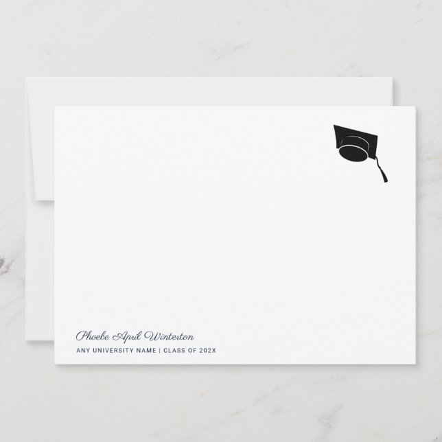 2026 Graduation Simple Typography Grad Cap Card (Front)