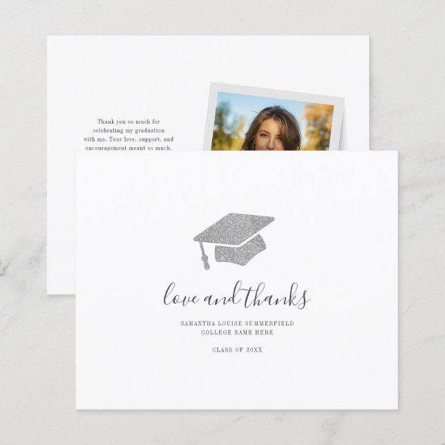 2026 Graduation Thank You Photo Script Card (Front/Back)