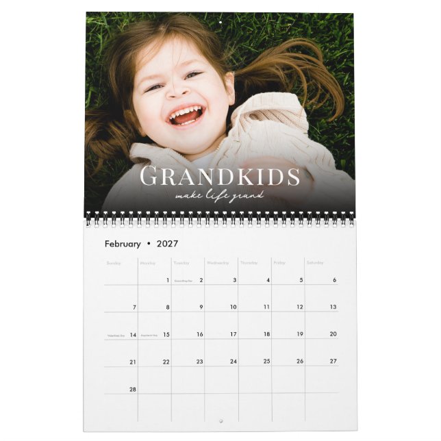 2026 Grandkids Make Life Grand Custom Photo  Calendar (Feb 2027)
