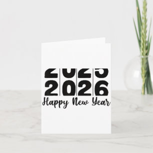2026 Happy New Year Bold Numbers Celebration Party Card