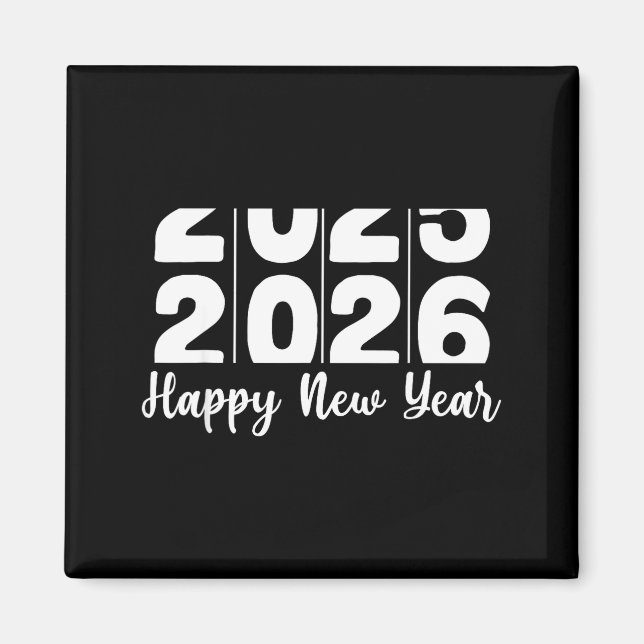 2026 Happy New Year Bold Numbers Celebration Party Magnet (Front)