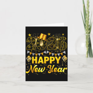 2026 Happy New Year Celebration Party Fire Work Me Card