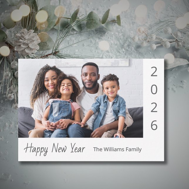 2026 Happy New Year Family Photo Modern Holiday Card (Creator Uploaded)