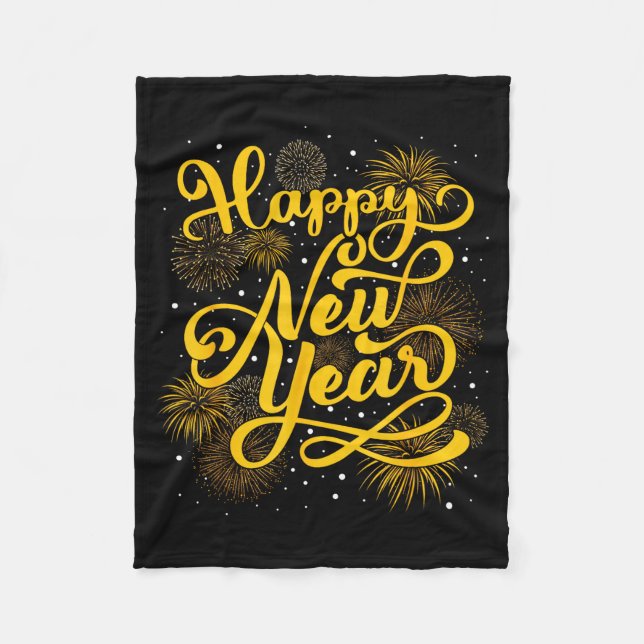 2026 Happy New Year Firework New Year's Eve Party  Fleece Blanket (Front)