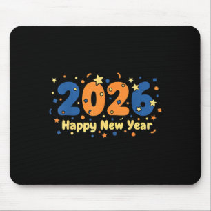 2026 Happy New Year Fireworks Celebration Mouse Pad