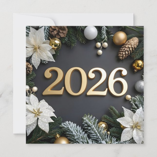 2026 Happy New Year Greeting Card (Front)