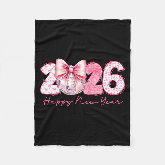 2026 Happy New Year Nk Coquette Preppy Disco Girly Fleece Blanket (Front)