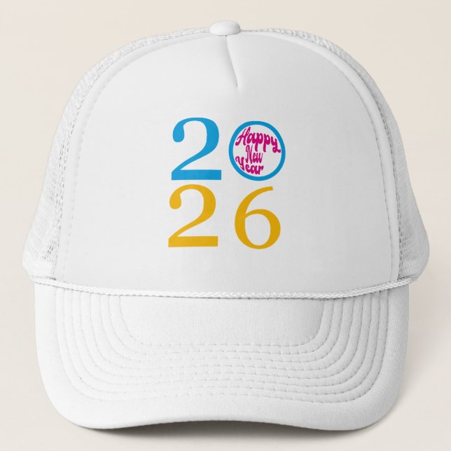 2026 HAPPY NEW YEAR TRUCKER HAT (Front)
