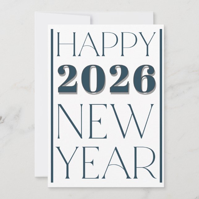 2026 Happy New Year typography business logo name Holiday Card (Front)