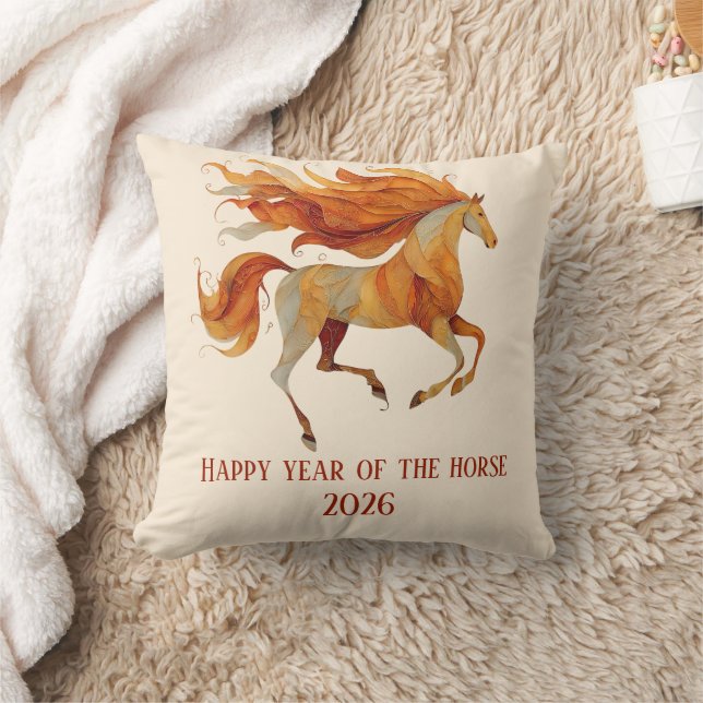 2026 Happy Year of the Horse Design Cushion (Blanket)