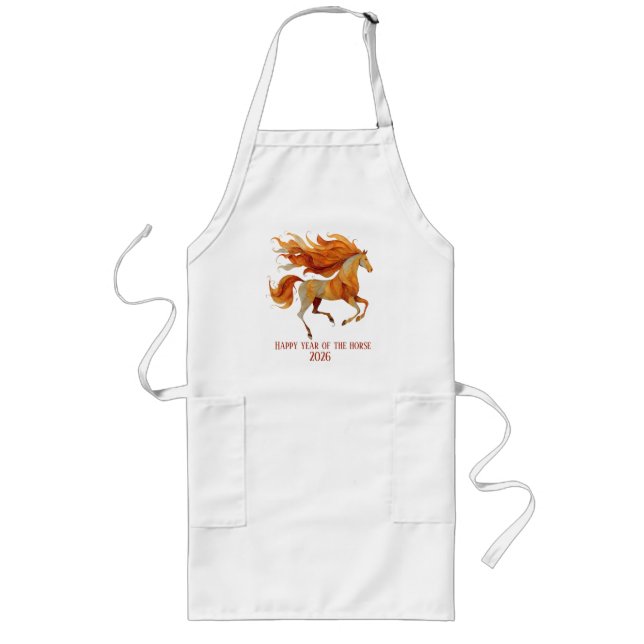 2026 Happy Year of the Horse Design Long Apron (Front)
