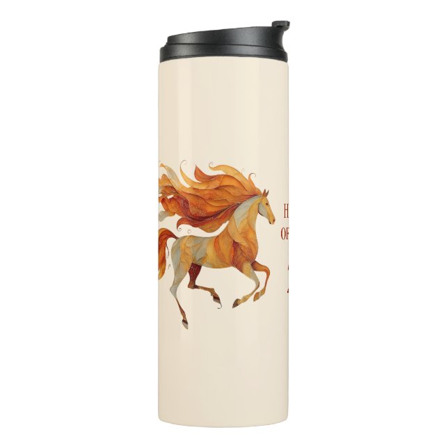 2026 Happy Year of the Horse Design Thermal Tumbler (Rotated Left)