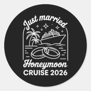 2026 honeymoon cruise matching newlywed wedding classic round sticker