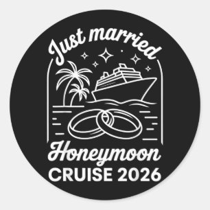 2026 Honeymoon Cruise Matching Newlywed Wedding Classic Round Sticker